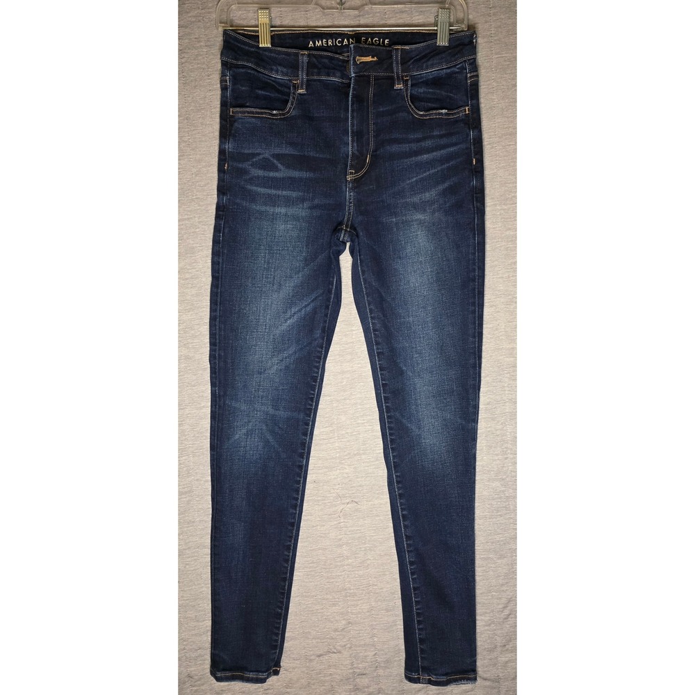 617 American Eagle High Rise Jegging Dark Wash Super Stretch DenimJeans Sz 6 Reg